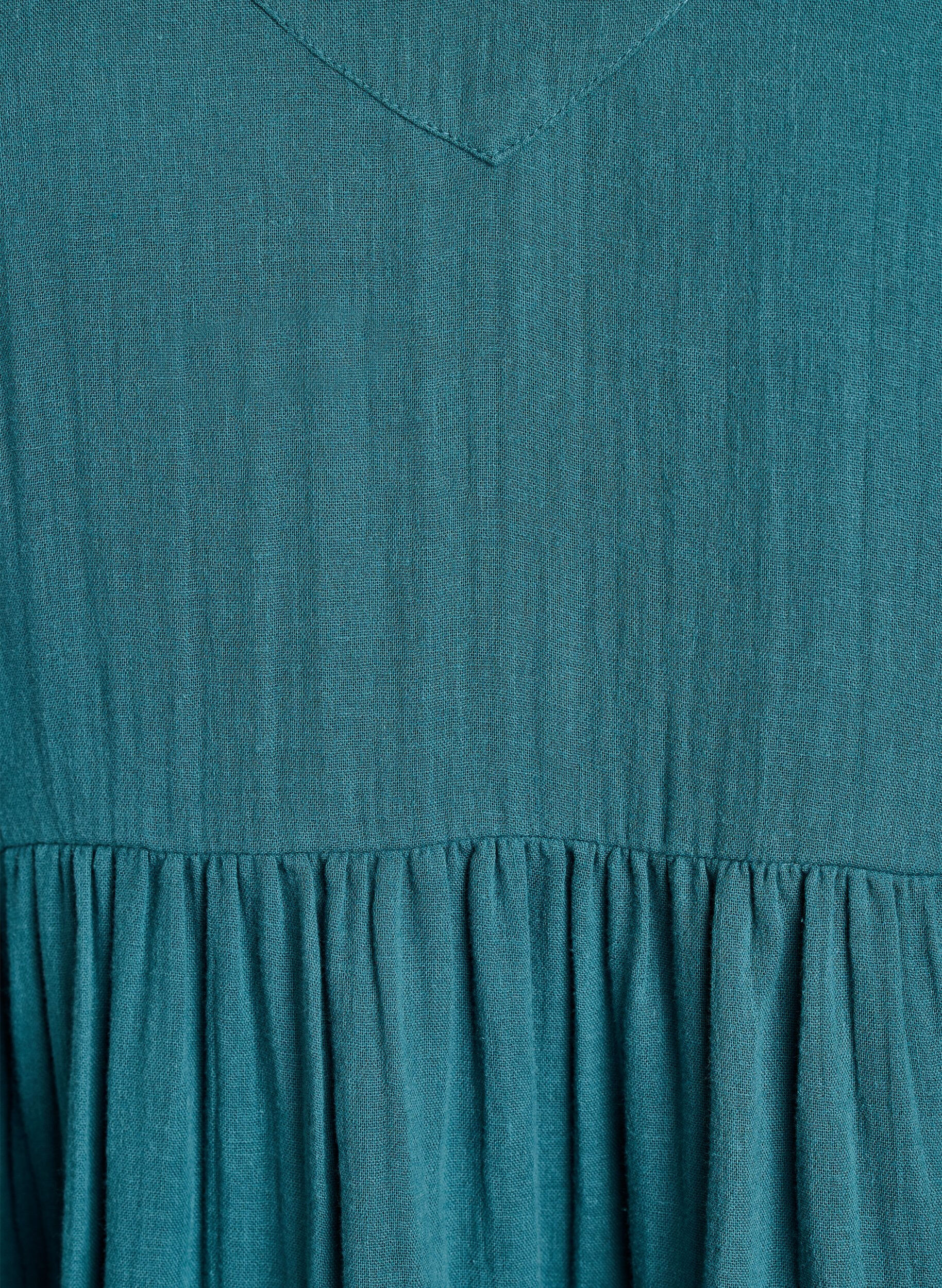 ZizziKatoenen strandjurk met spaghettibandjes, Groen, Packshot image number 2