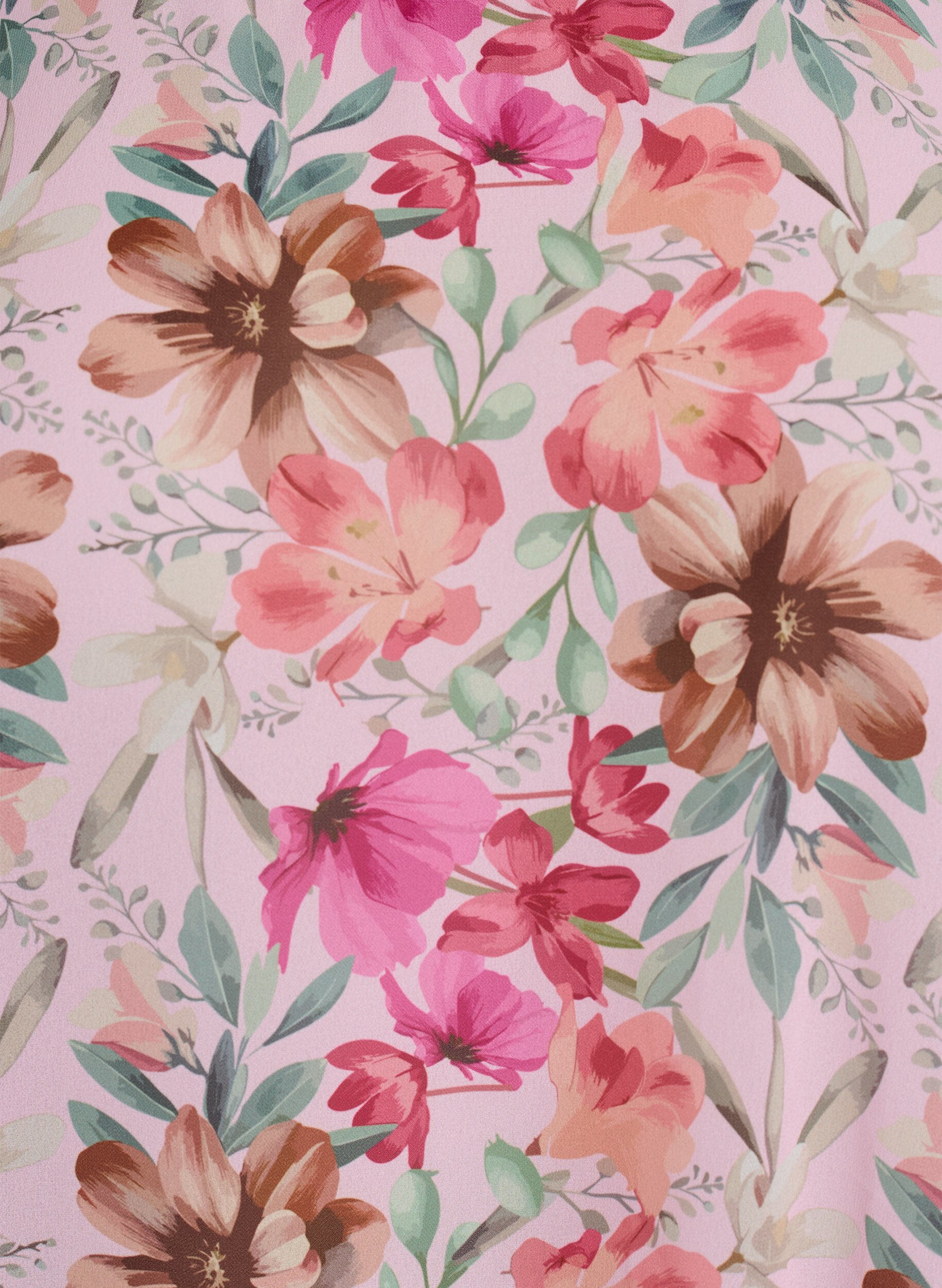 ZizziBloemenblouse met korte mouwen en smokwerk, Roze, Packshot image number 2