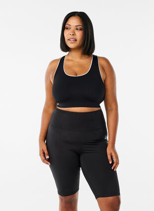 ZizziLange strakke sport shorts, Zwart, Model image number 0