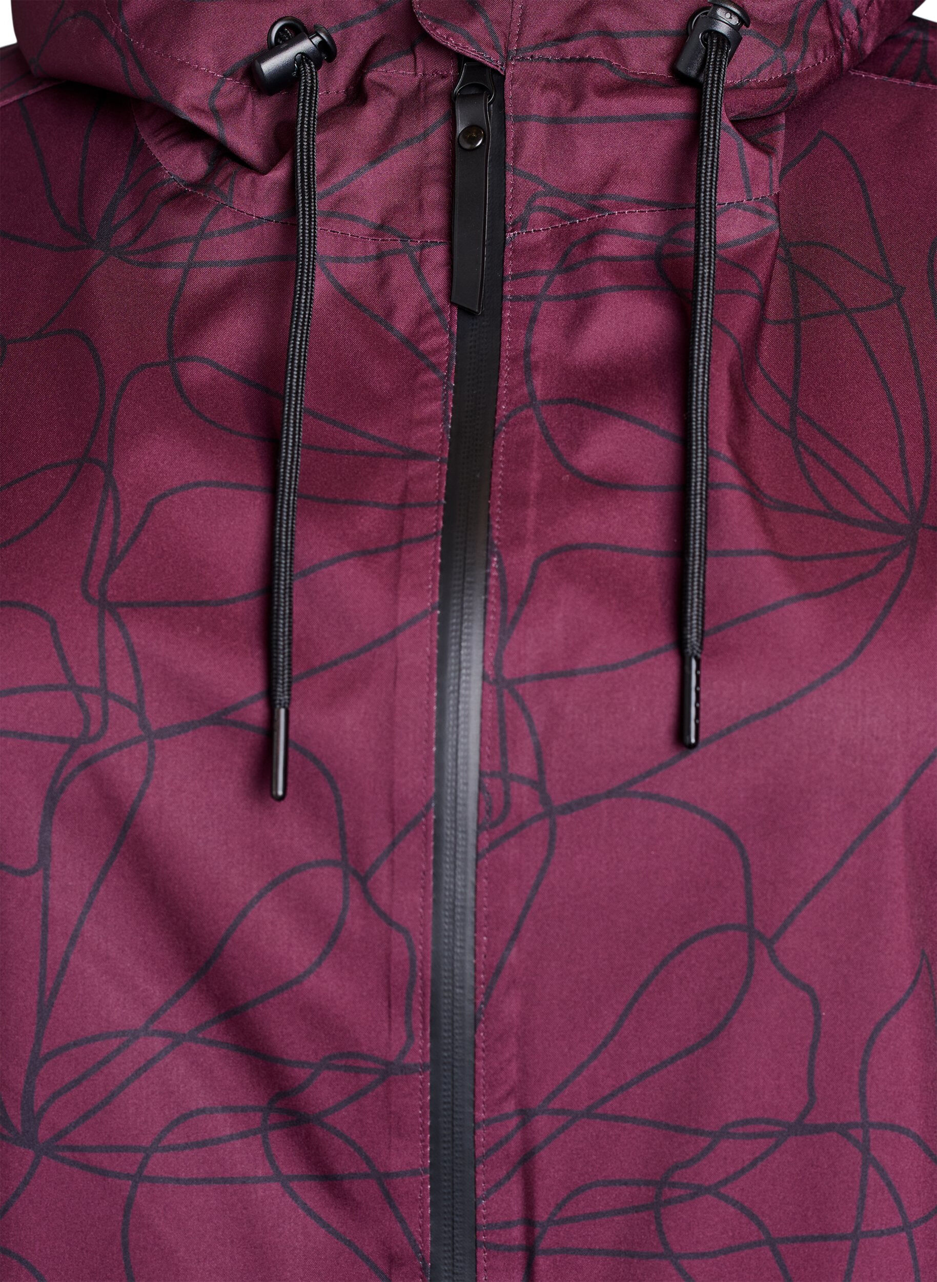 ZizziRegenjas met patroon, Donker Bordeaux, Packshot image number 2
