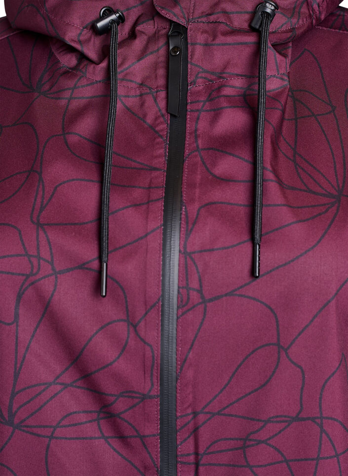 Regenjas met patroon, Donker Bordeaux, Packshot image number 2