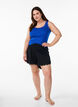 Lichte nachtshorts met ribde structuur en kanten afwerking, Zwart, Model image number 1