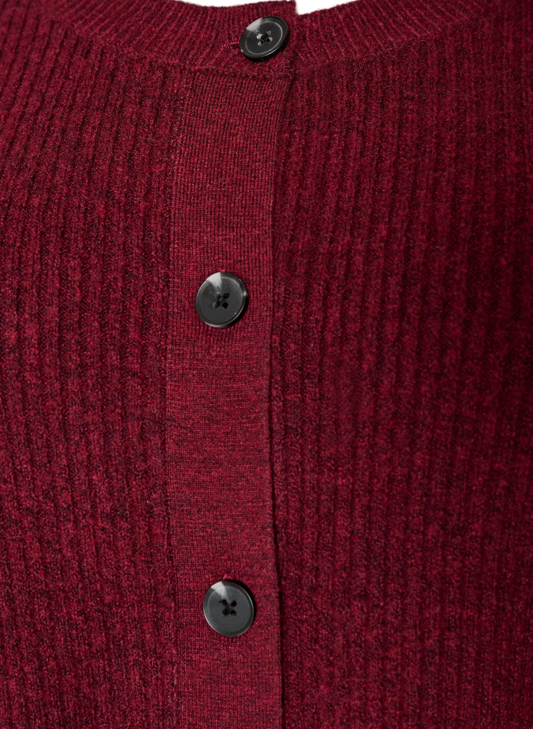 ZizziVest van ribtricot met knopen, Rood, Packshot image number 2