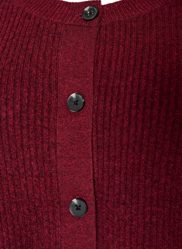 Vest van ribtricot met knopen, Rood, Packshot image number 2
