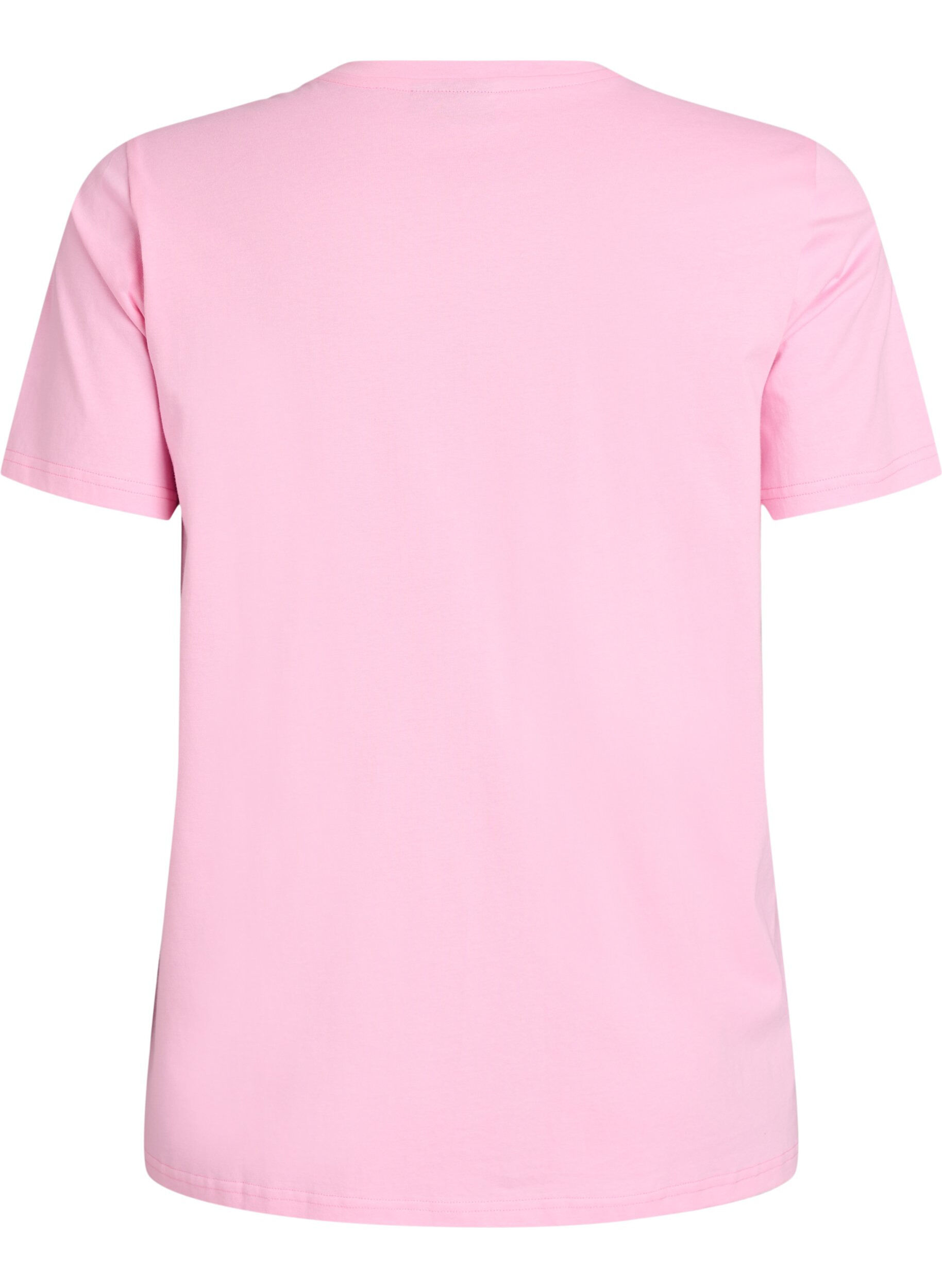 ZizziKatoenen T-shirt met geborduurde tekst, Wit, Packshot image number 1