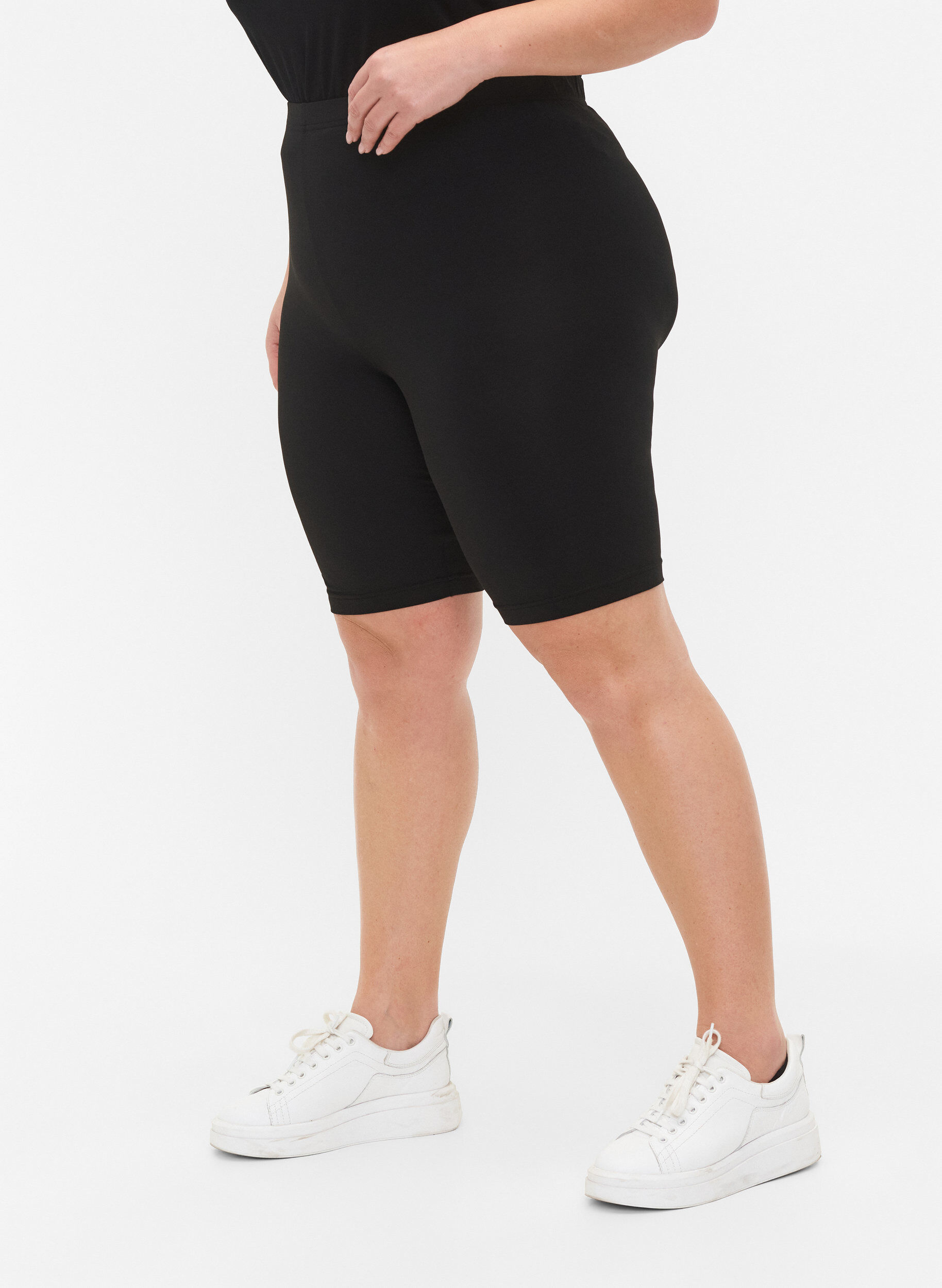 Zizzi2-pack biker shorts, Zwart, Model image number 3