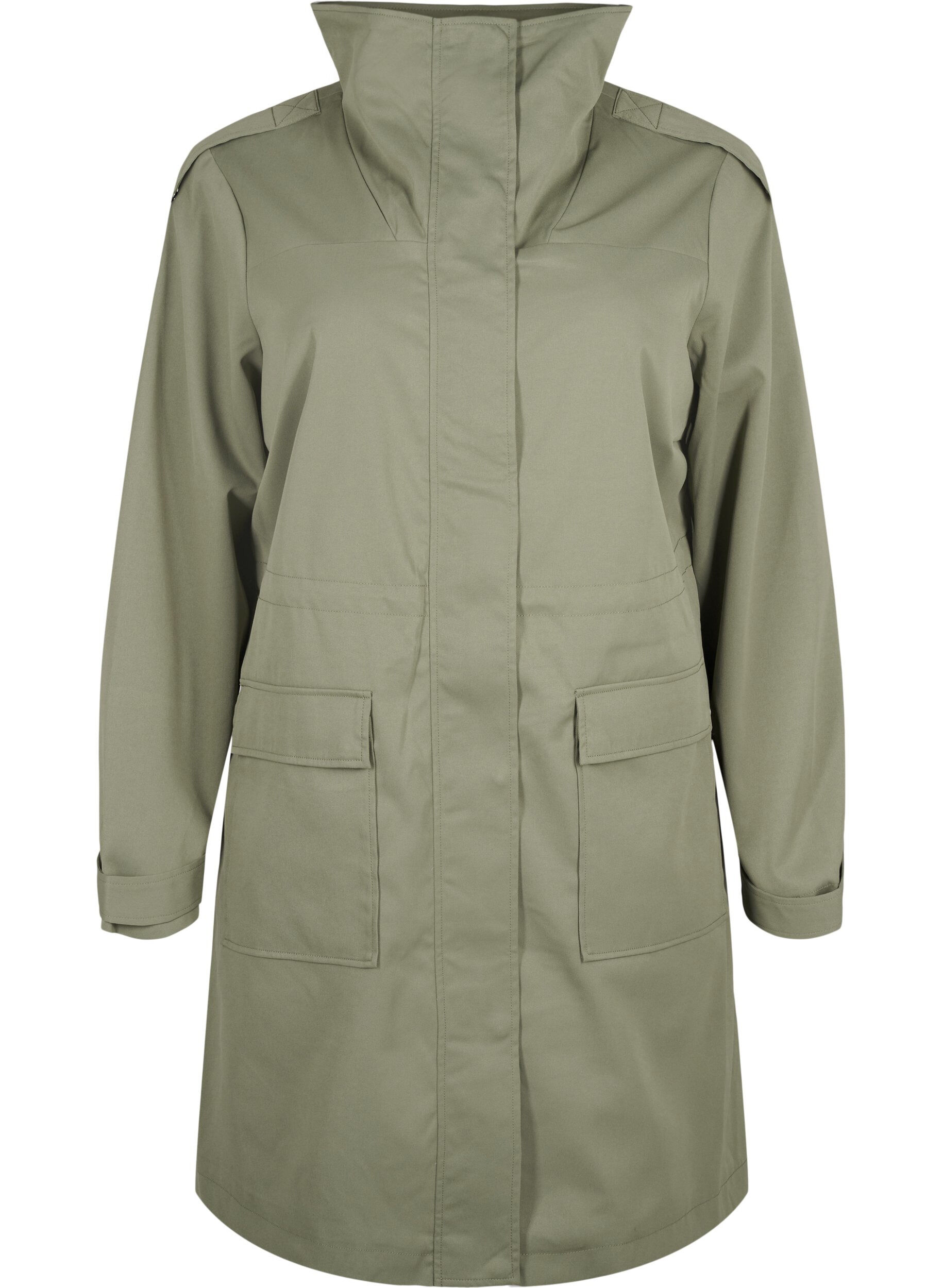 ZizziWaterafstotende parka jas, Groen, Packshot image number 0