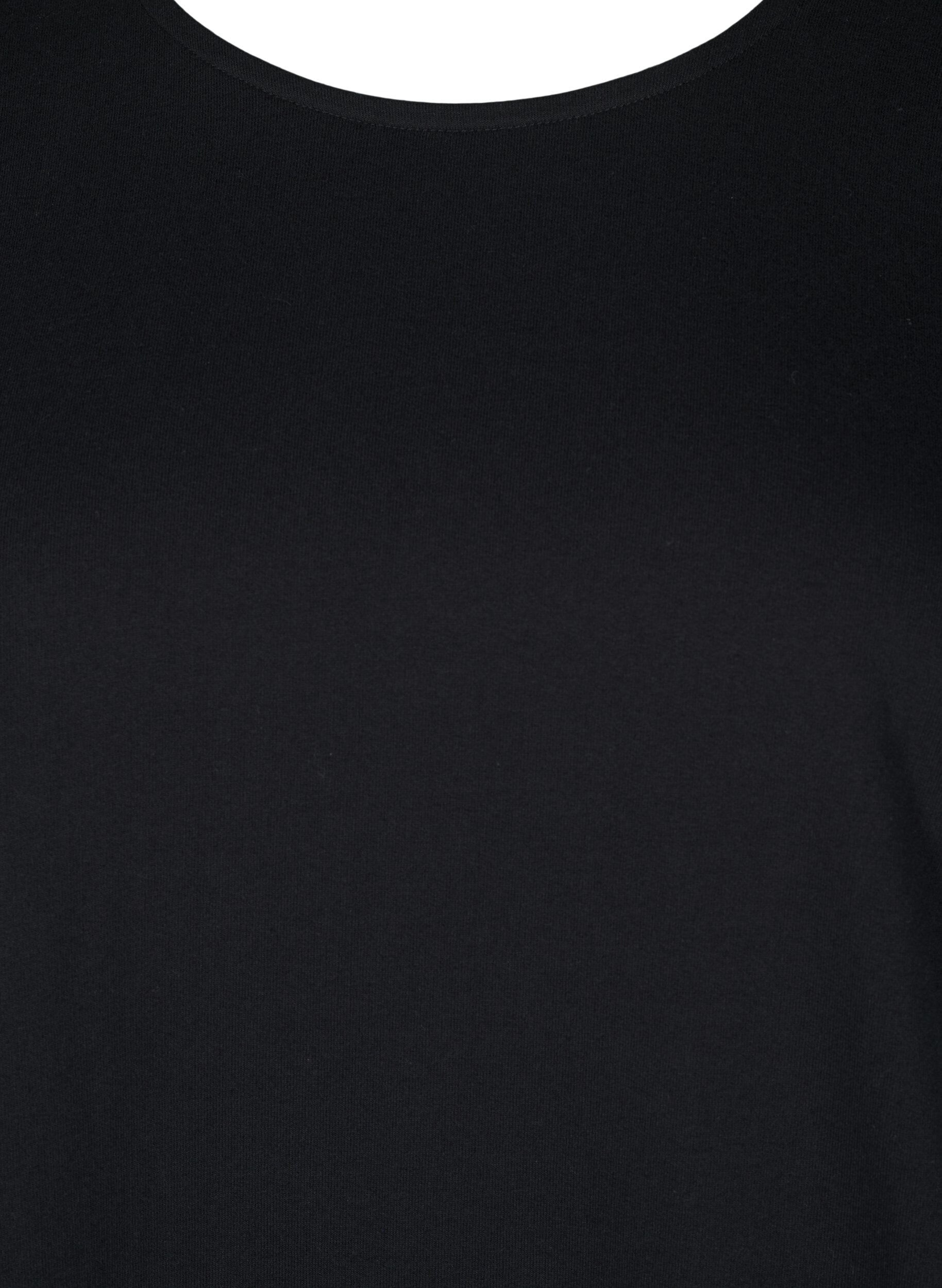 ZizziKatoenen jurk met ballon pasvorm, Zwart, Packshot image number 2