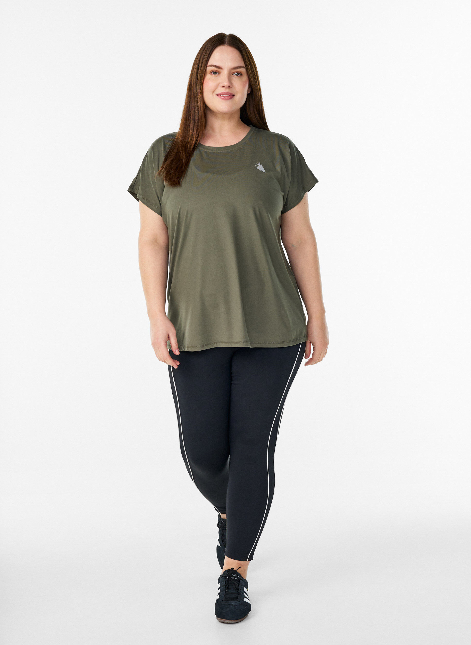 ZizziEffen gekleurd trainingsshirt, Groen, Model image number 1