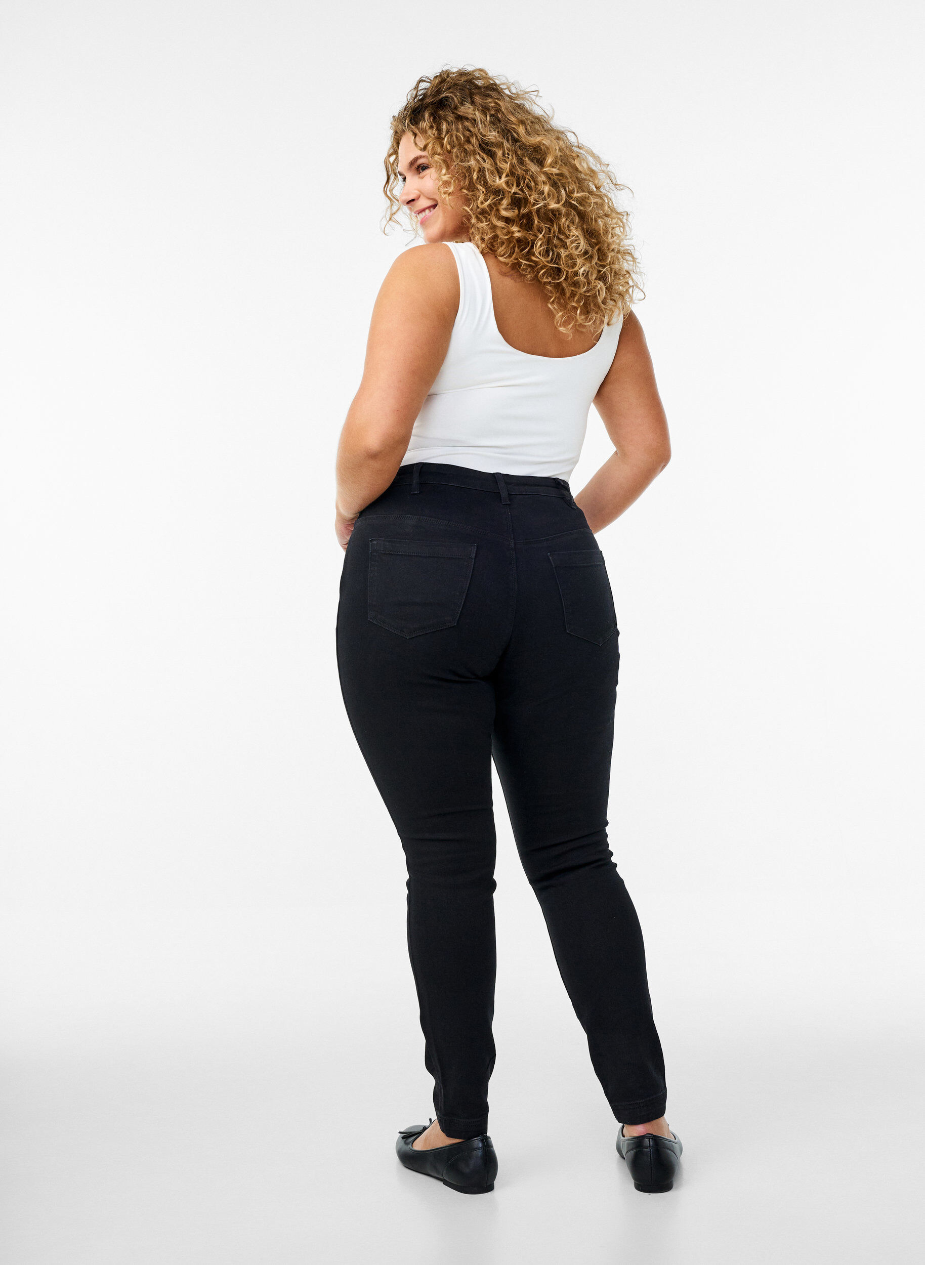 ZizziKatoenmix jeggings, Zwart, Model image number 1