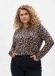 Gestreepte blouse met lange mouwen, Bruin, Model image number 0