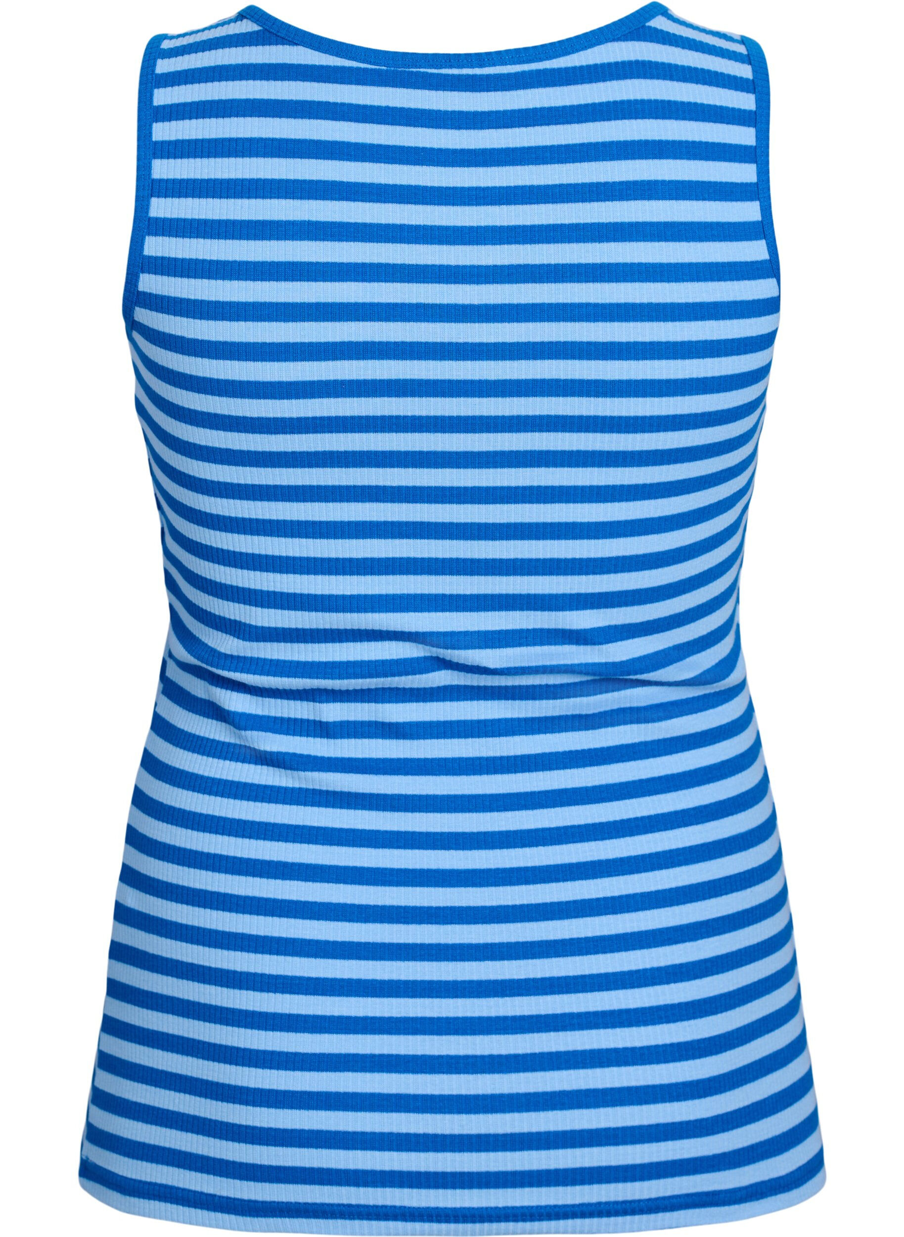 ZizziGestreepte tanktop met een ribstructuur, O. Air Daphne Stripe, Packshot image number 1