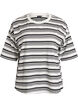 Boxy T-shirt met gestreept patroon, Zwart, Packshot image number 0