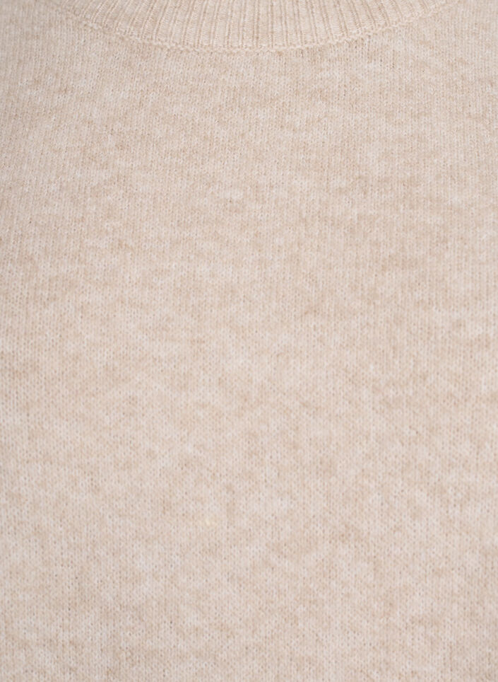 Los gebreide shirt met korte mouwen, Beige, Packshot image number 2