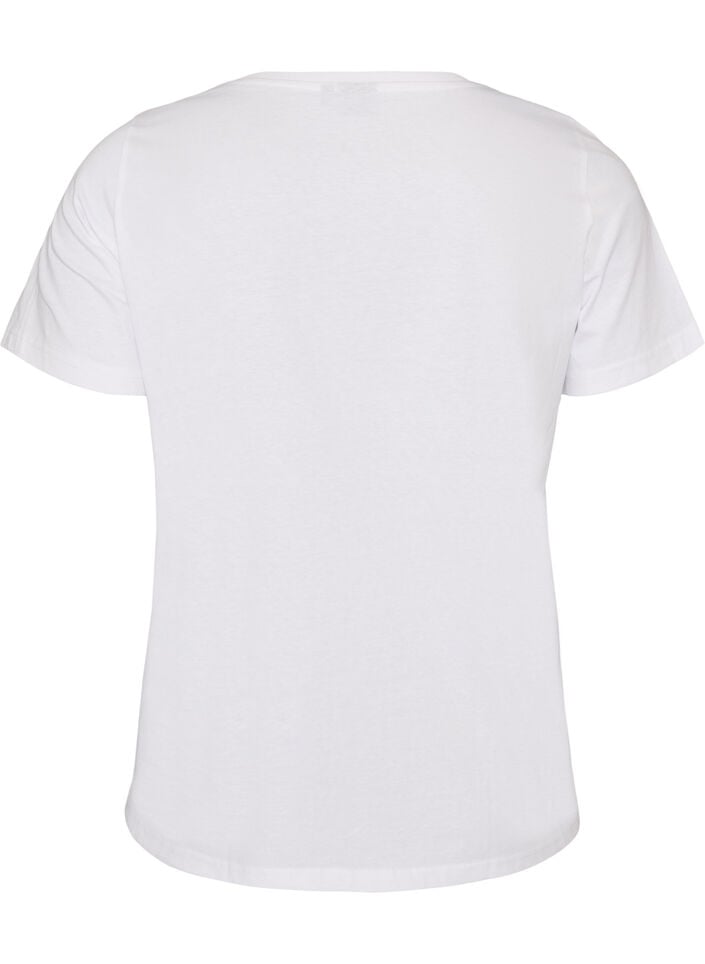 Katoenen T-shirt met print aan de voorkant, Wit, Packshot image number 1