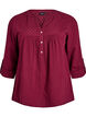 Blouse in katoenen mousseline met broderie anglaise, Donker Bordeaux, Packshot image number 0