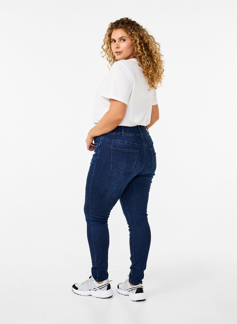 Super slanke Bea jeans met extra hoge taille, Blauw, Model image number 1