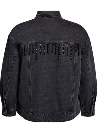 ZizziSpijkerjack met parelfranjes, Grey Denim, Packshot image number 1