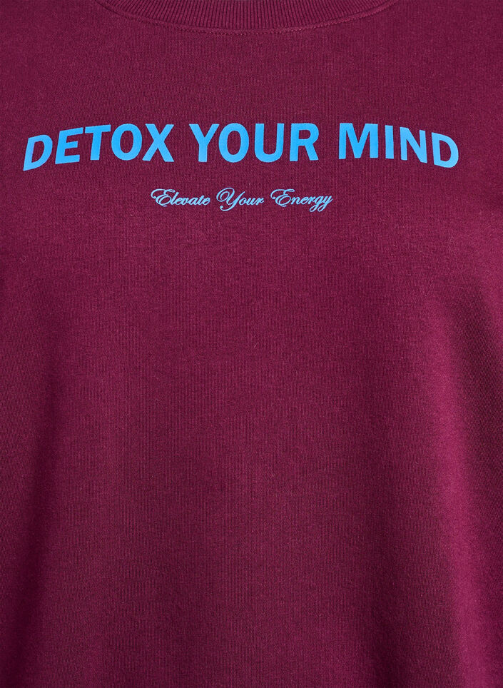 Sweatshirt met motief, Donker Bordeaux, Packshot image number 2