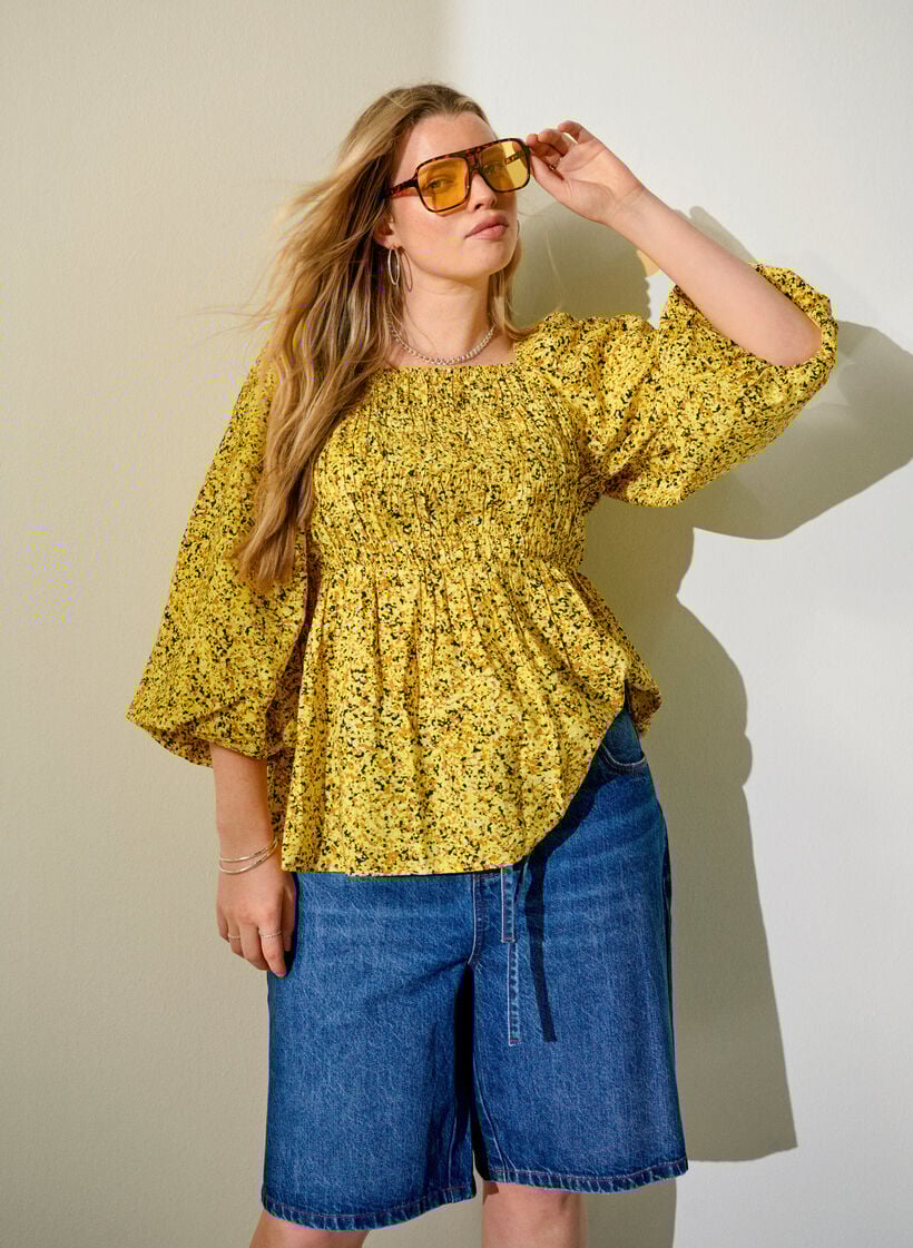 Strakke pasvorm denim shorts met strikriem, Blauw, Image image number 0