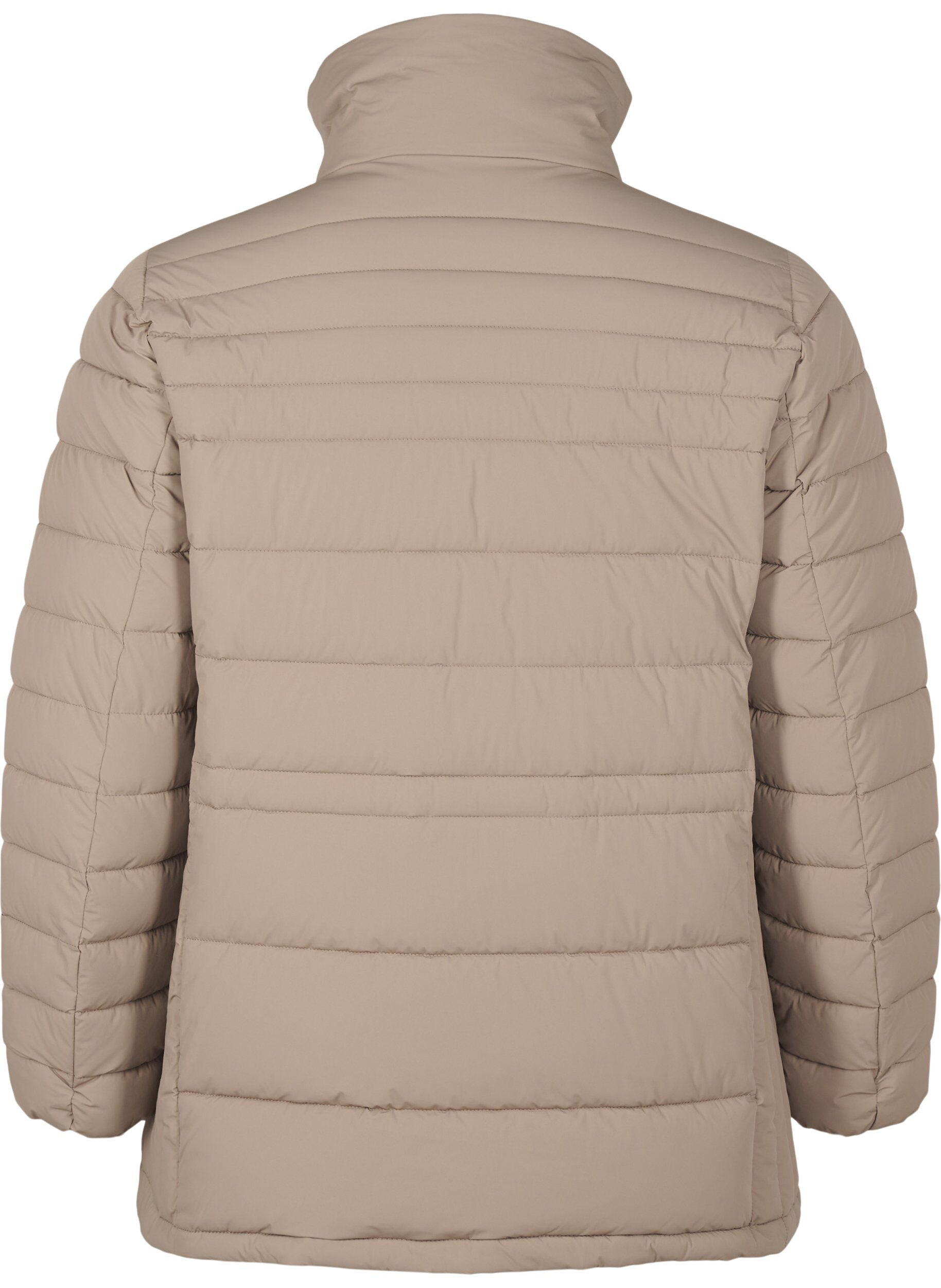 ZizziKorte puffer jas met zakken, Beige, Packshot image number 1