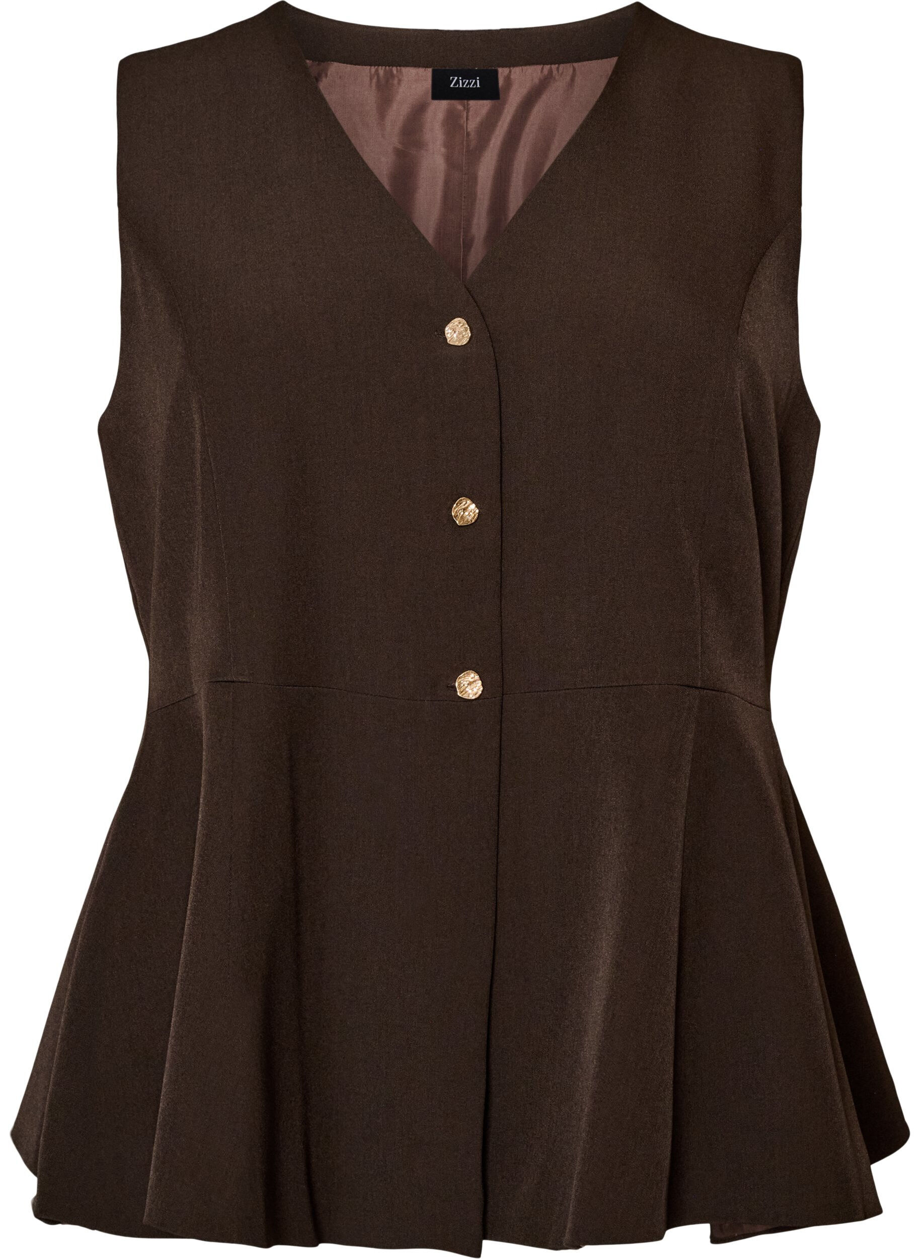 Gilet met krijtstreep en peplum