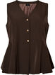 Gilet met peplumzoom en V-hals, Bruin, Packshot image number 0
