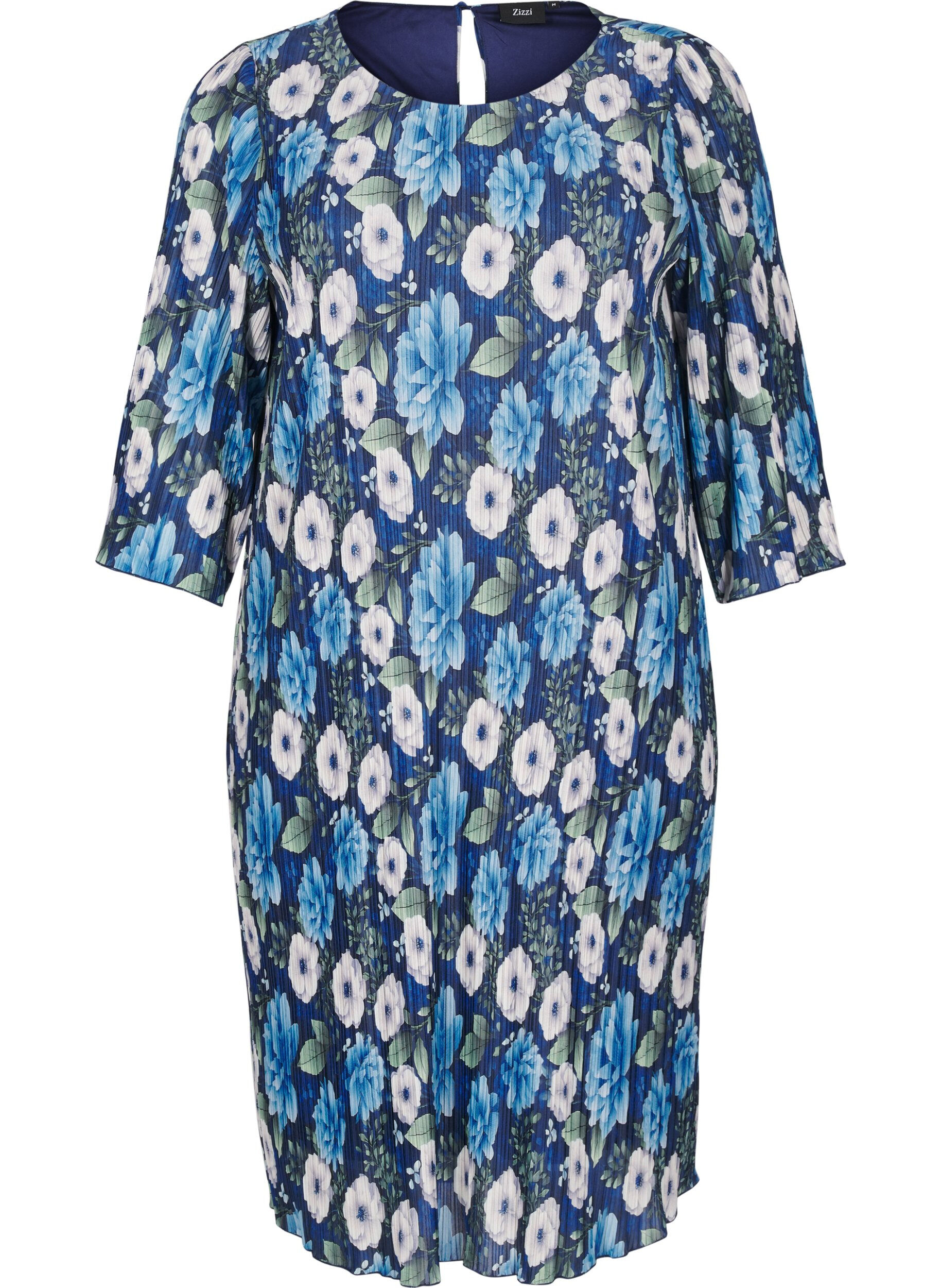 Geplooide jurk met 3/4 mouwen