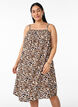 Korte viscose jurk met spaghettibandjes, Beige, Model image number 0