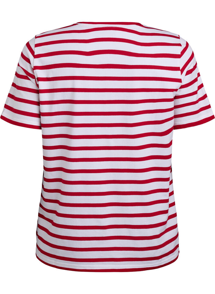 Gestreept T-shirt van biologisch katoen, Urban Red B.W.Stripe, Packshot