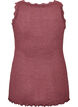 Geribde top met kanten afwerking, Rood, Packshot image number 1
