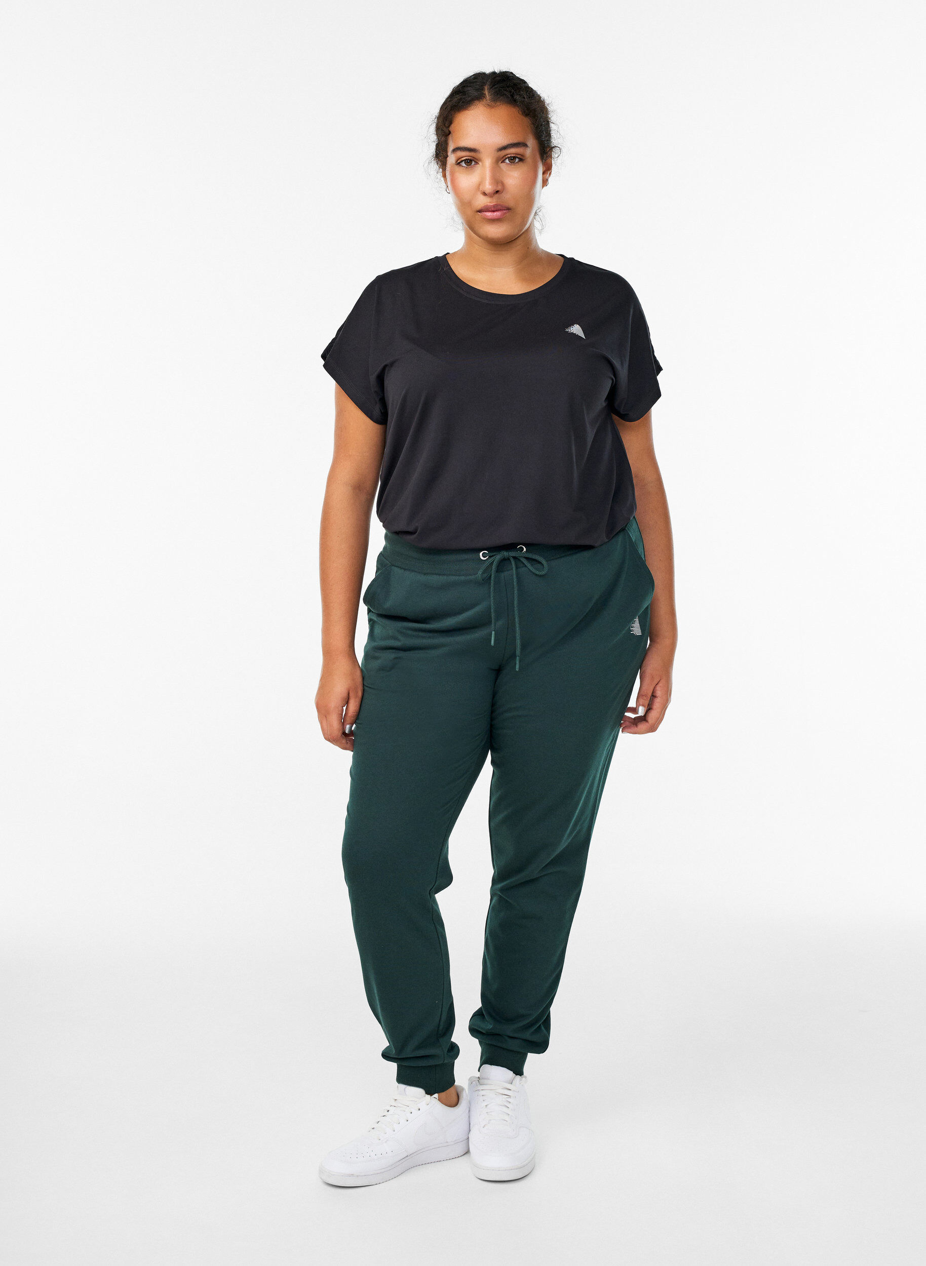 Losse trainingsbroek met zakken, Groen, Model