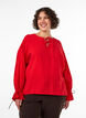 Viscose blouse met strikjes en ruches, Rood, Model image number 0
