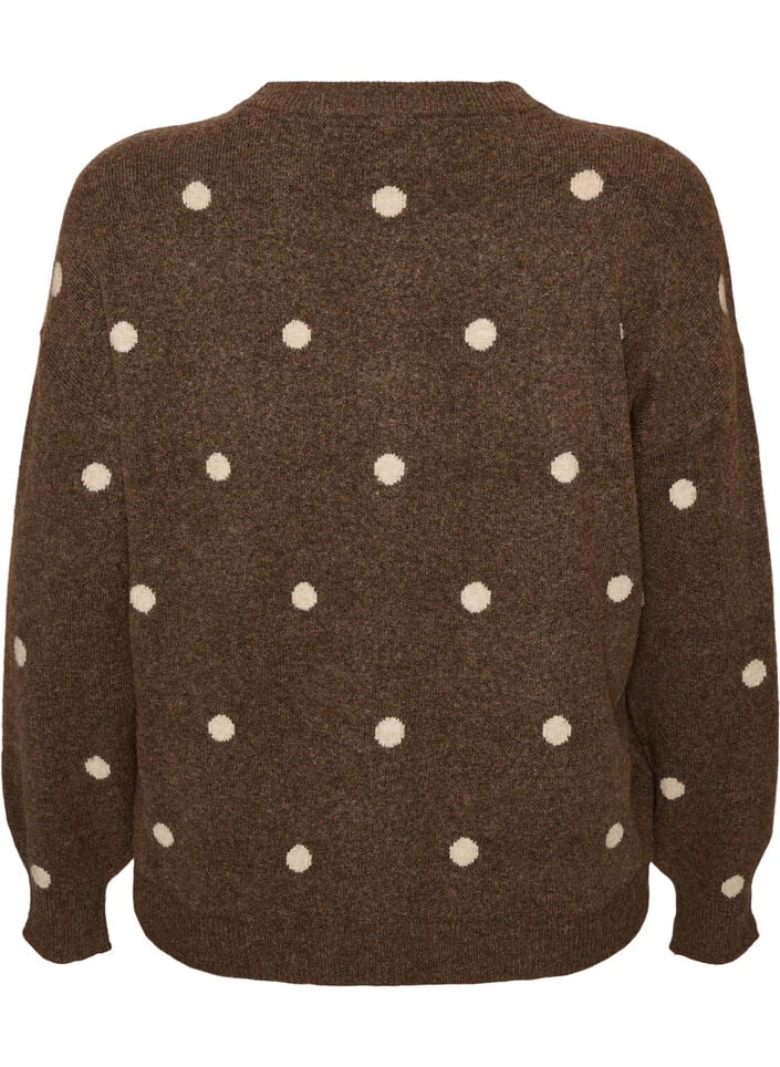 Vest met stippenpatroon, Bruin, Packshot image number 1