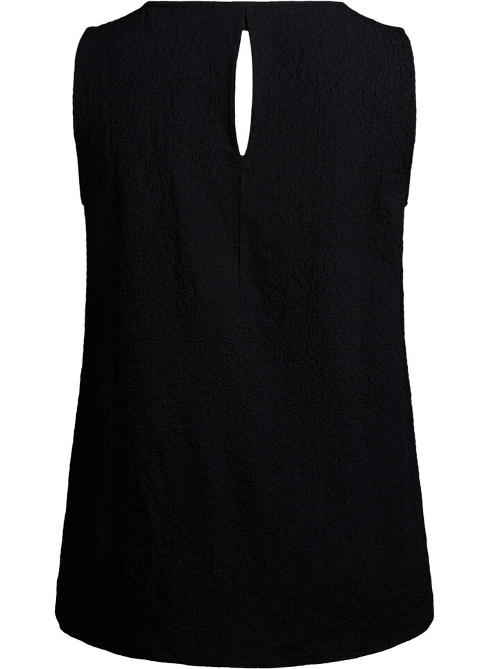 Mouwloze top met textuur, Zwart, Packshot image number 1