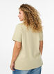 T-shirt in biologisch katoen met pareltekst, Beige, Model image number 2