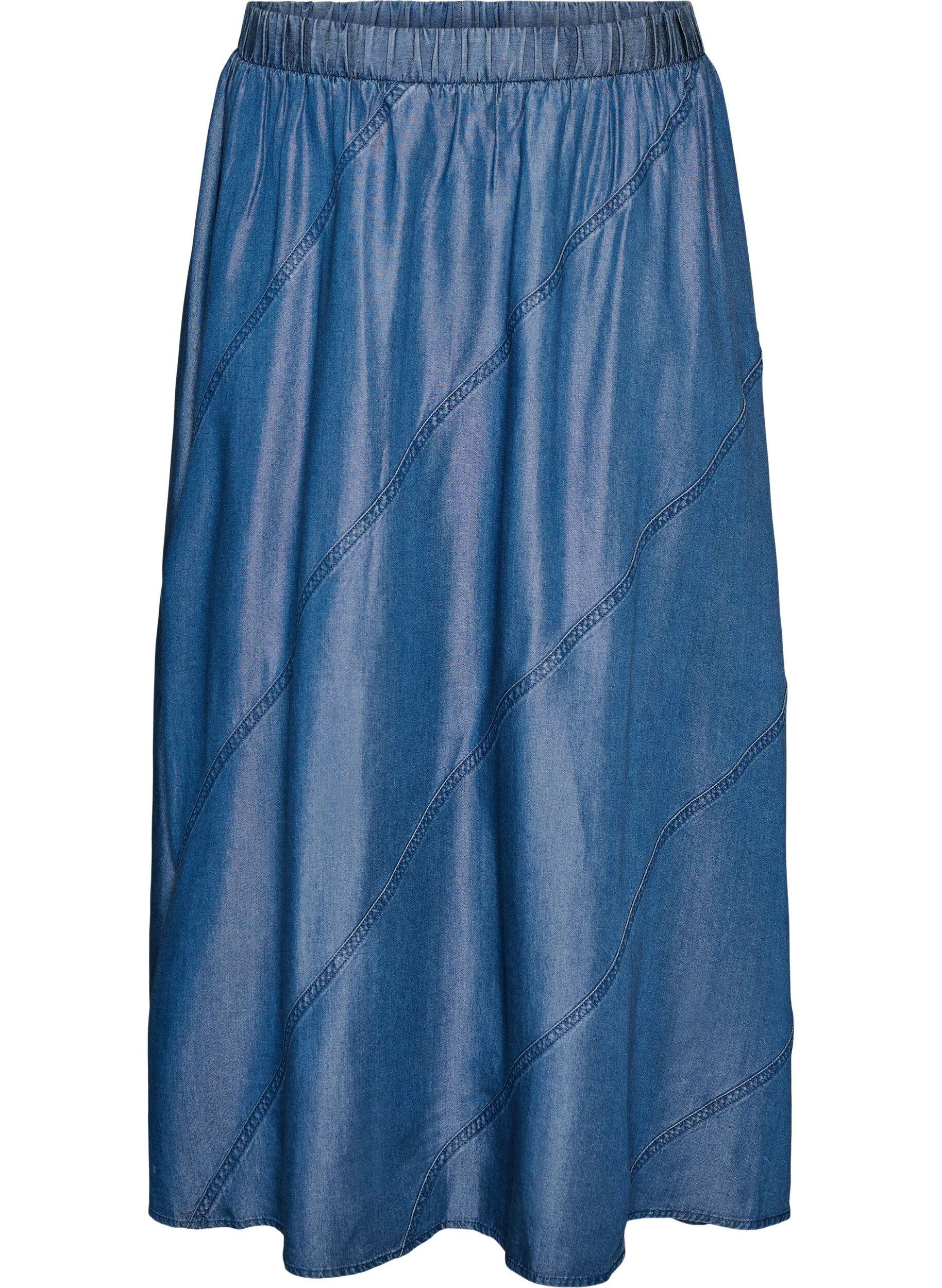Denimlook maxirok in TENCEL&trade; Lyocell