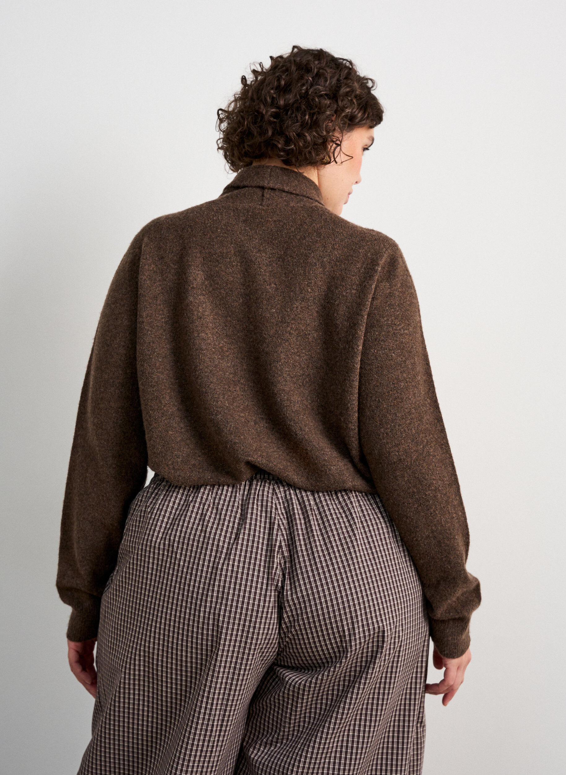 ZizziCardigan met strikjes en knopen, Bruin, Model image number 2