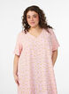 Jurk met korte mouwen en een V-hals, Roze, Model image number 2