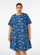 A-lijn denimjurk met bloemenpatroon, Blauw, Model image number 0