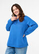 Sweatshirt met hoge hals en ritssluiting, Blauw, Model image number 0