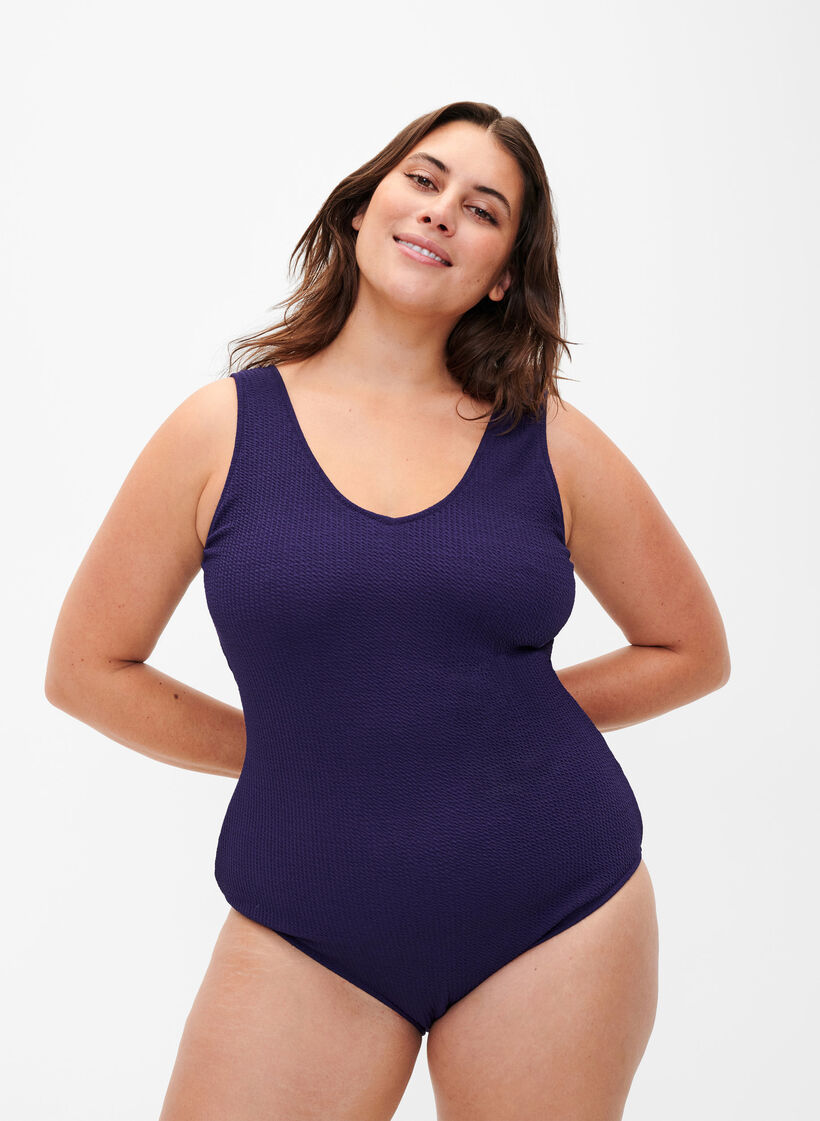 Maillot de bain avec d&eacute;tail crois&eacute; dans le dos, Astral Aura, Model image number 0