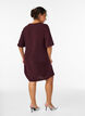 Korte jurk met glitterpatroon, Donker Bordeaux, Model image number 2