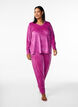 Velour blouse met V-hals, Boysenberry, Model image number 2