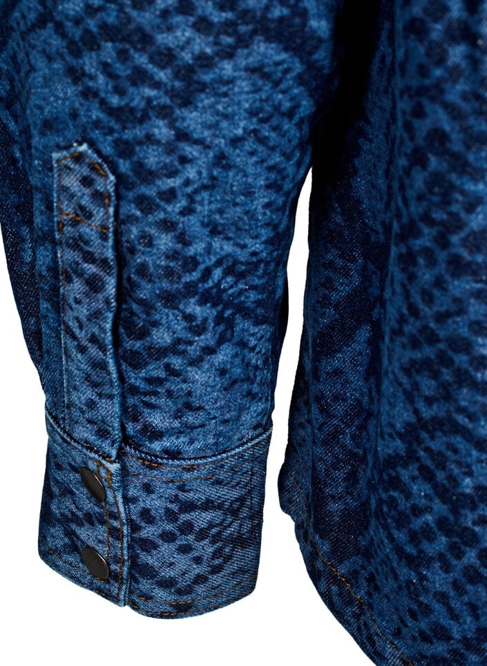 Losse denimblouse met slangenprint, Denim Snake AOP, Packshot