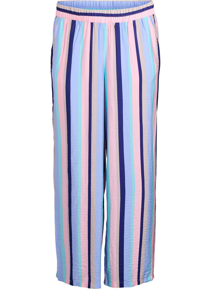 Losse viscose broek met strepen, Pastel stripe, Packshot