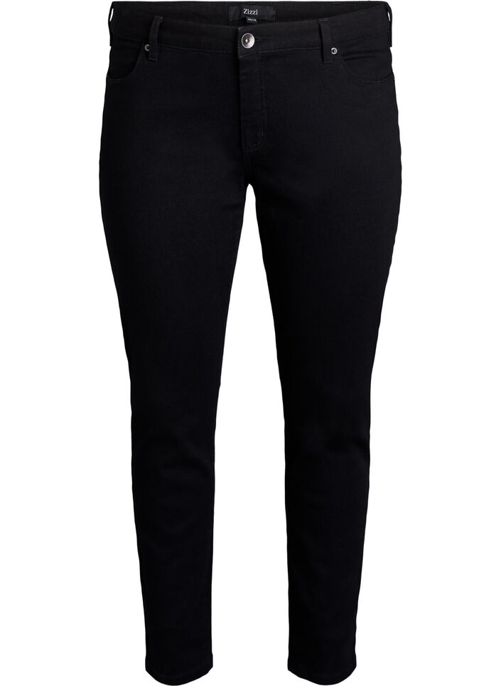 Slim-fit Emily jeans met normale taille, Zwart, Packshot image number 0