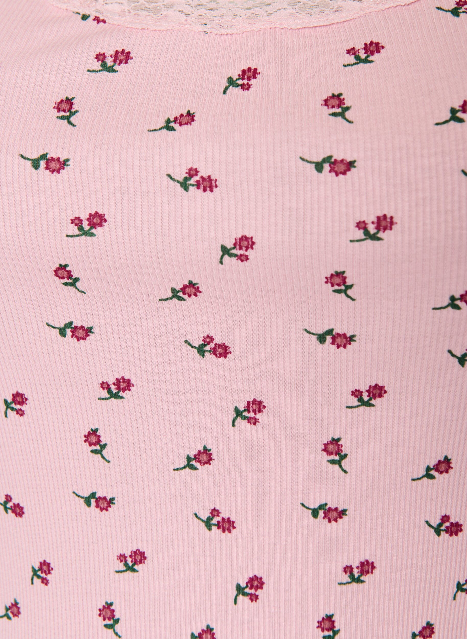ZizziTop met print en kanten rand, Rood, Packshot image number 2