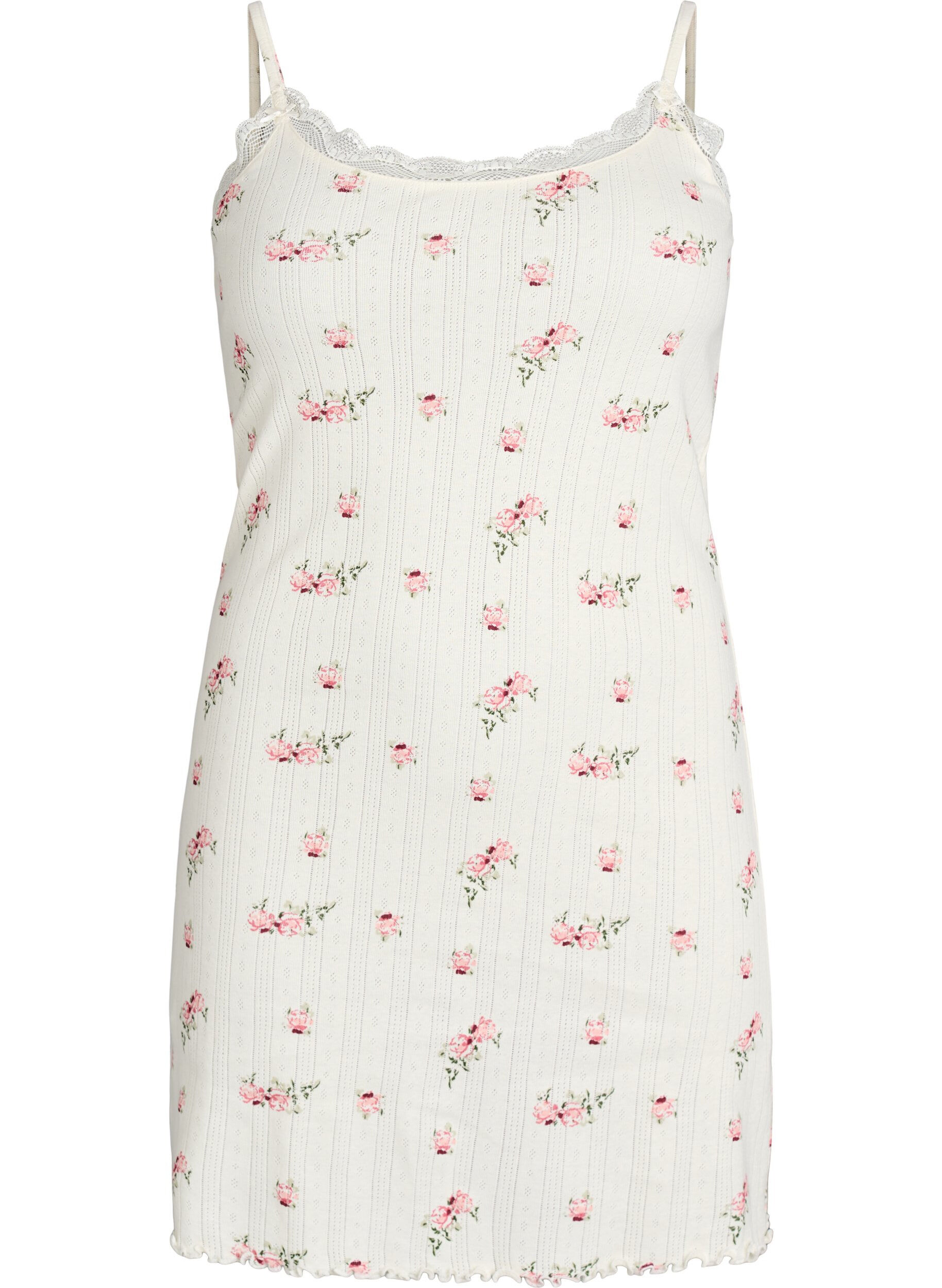 Nachthemd met dunne bandjes en een gestructureerd patroon