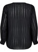 Gestreepte blouse met transparante strepen, Zwart, Packshot image number 1